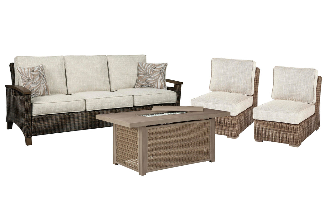 Beachcroft Outdoor Sofa, Lounge Chairs and Fire Pit - BWO Furniture & Mattresses