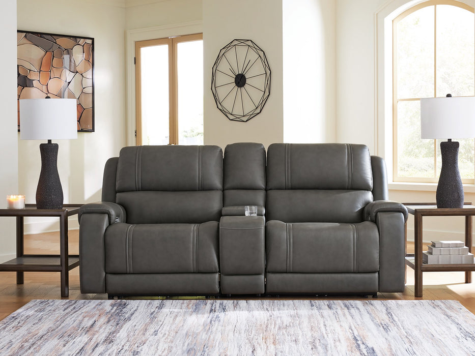 5Z - Pittson Power Reclining Sectional Loveseat with Console - BWO Furniture & Mattresses
