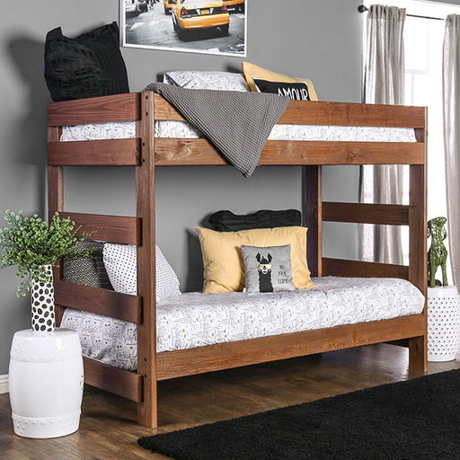 Arlette Twin/Twin Bunk Bed Brown, Black, Gray, & White - BWO Furniture & Mattresses
