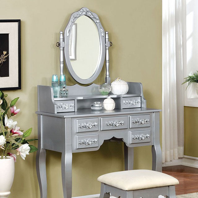 Harriet Silver Vanity w/ Stool image