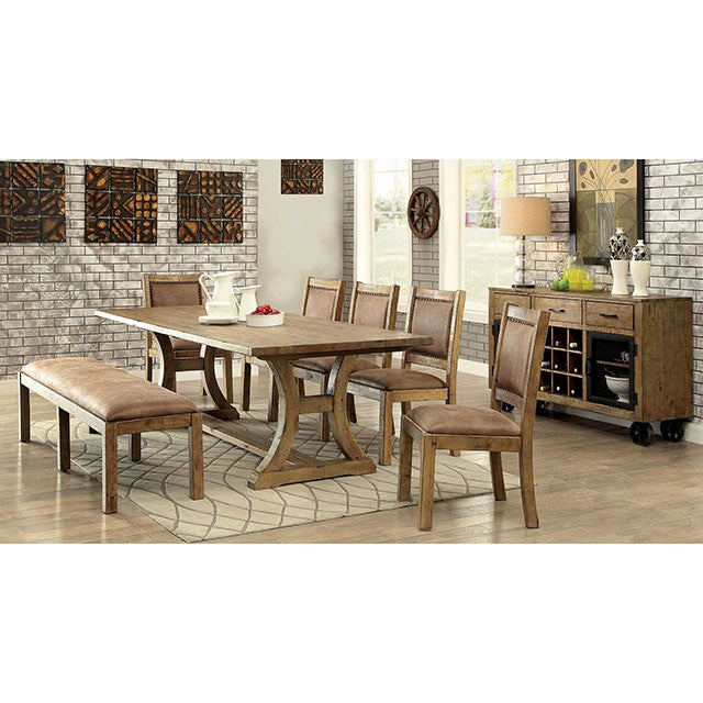 GIANNA Rustic Pine/Brown Side Chair (2/CTN)