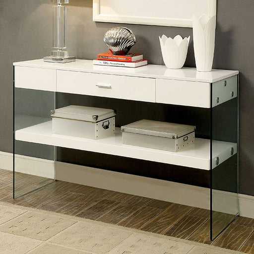 Raya White Sofa Table, White image