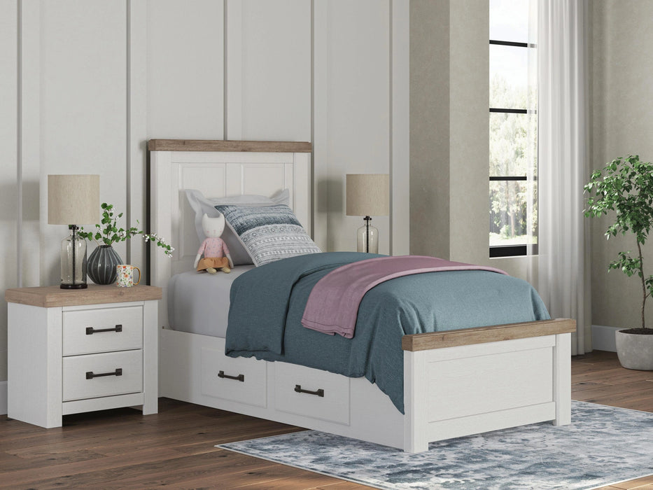 Ashley Savonport Twin Panel Bed with Storage — Plus