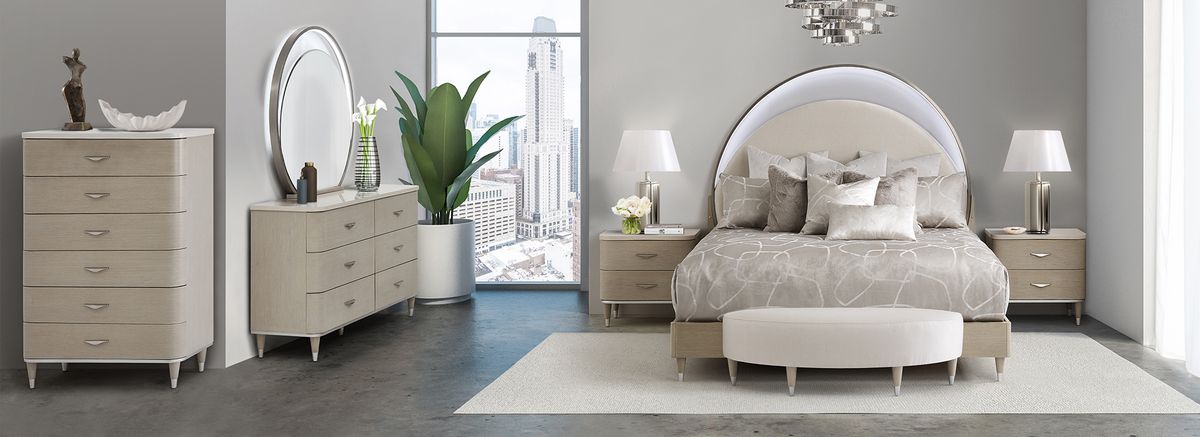 AICO Eclipse Mirror in Moonlight