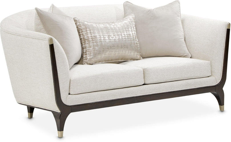 AICO Paris Chic Loveseat Cremini in Espresso