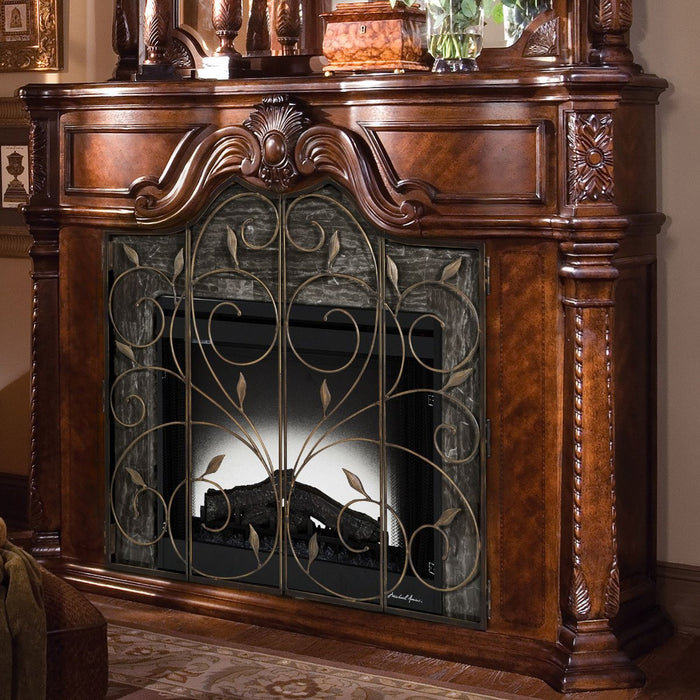 AICO Windsor Court Fireplace without Insert in Vintage Fruitwood - BWO Furniture & Mattresses