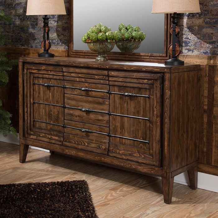 Aico Carrollton Sideboard in Rustic Ranch