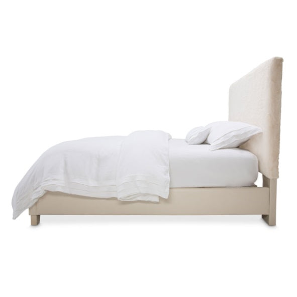 AICO Furniture Emerson King Upholstered Bed in Powder