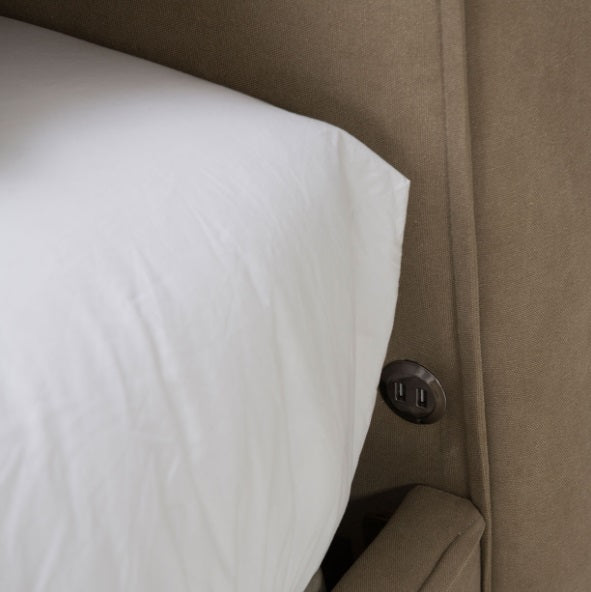 AICO Furniture Penninsula Queen Upholstered Bed in Khaki