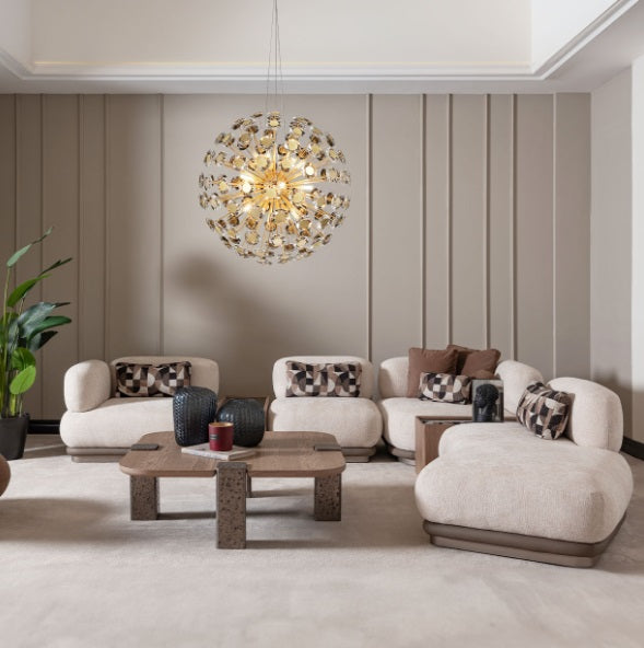 AICO Furniture Bristol Point Armless Chair in Saddle Brown