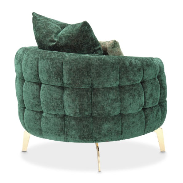 AICO Furniture Celine Chair in Emerald/Gold