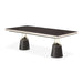 AICO Furniture Carmela Pedestal Dining Table in Glossy Charcoal Sand image