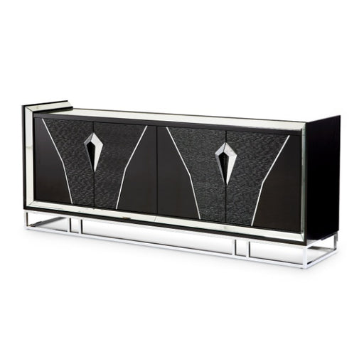 AICO Furniture Carmela Console Table in Glossy Charcoal Sand image