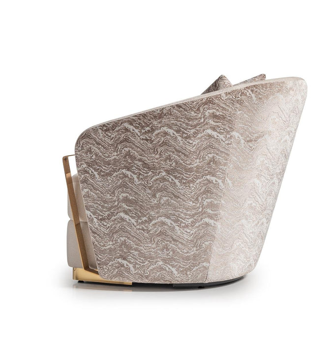 AICO Carmela Accent Chair in Shimmer Ivory