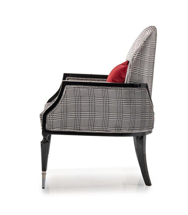AICO La Francaise Accent Chair in Domino/Black