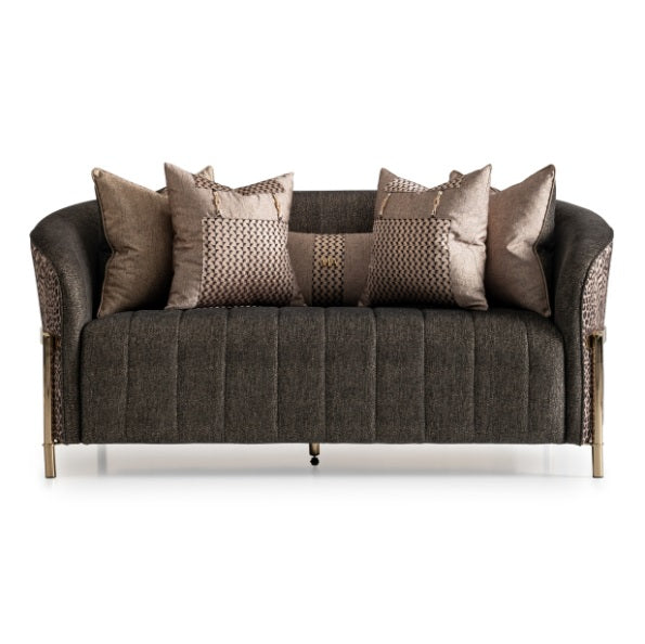 AICO Furniture Lisbon Loveseat in Onyx Gold