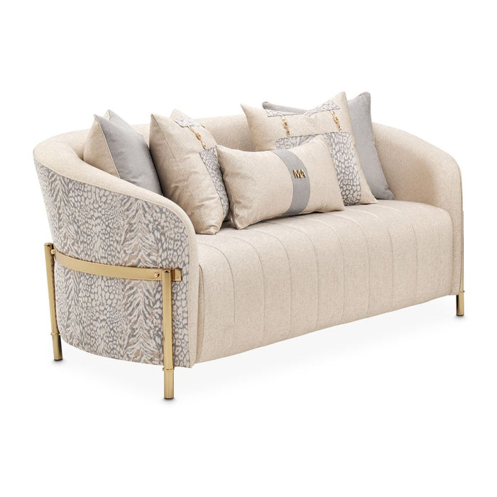 AICO Lisbon Loveseat in Opal Gold