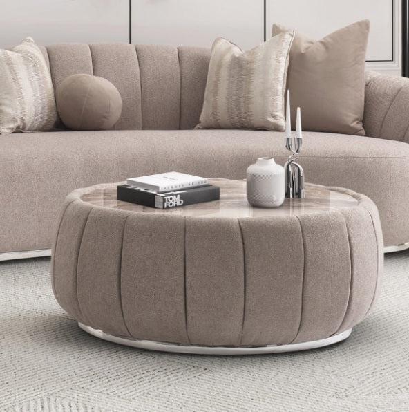 AICO Furniture Lucca Cocktail Table in Silver