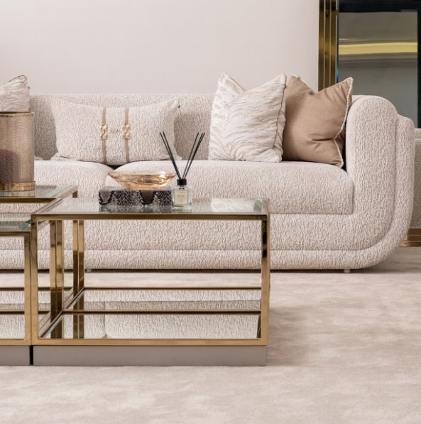 AICO Furniture Savannah Breeze 2pc Small Cocktail Table in Bright Gold