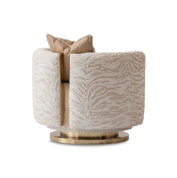 AICO Furniture Savannah Breeze Swivel Chair Cashmere in Bright Gold