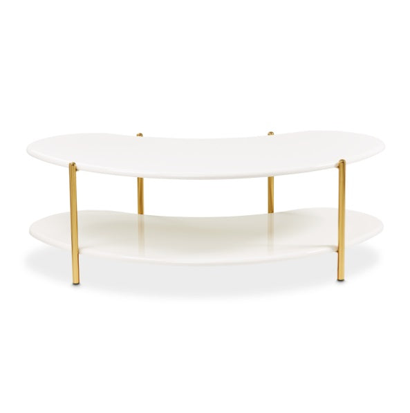 AICO Furniture Sassani Cocktail Table in Pearl White/Gold