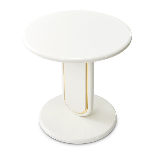 AICO Furniture Sassani End Table in Pearl White/Gold