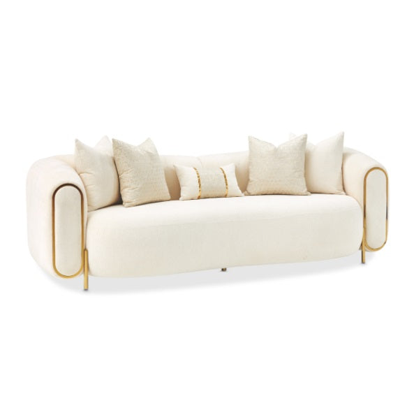 AICO Furniture Sassani Sofa Crepe in Gold