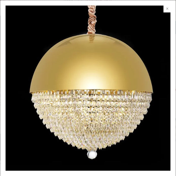 AICO Eclipse LED Light Chandelier w/Gold Dome in Moonlight KI-ECLP201-135 image