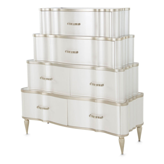 AICO London Place Tiered 6-Drawer Chest in Creamy Pearl 9004070-112 image