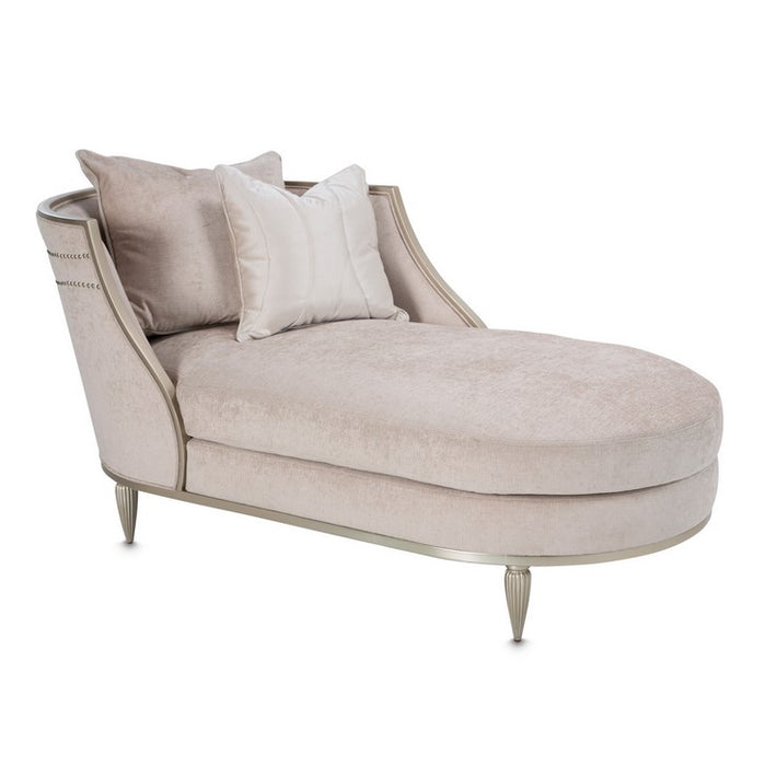 AICO London Place Chaise in Light Champagne