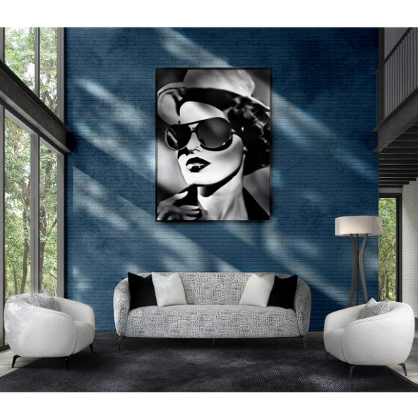 AICO Furniture Noir Sofa Cookie in Black Nickel