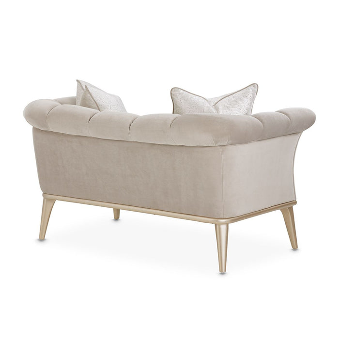 AICO Yvette Chair and A Half in Porcini Medium Champagne