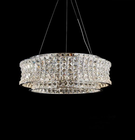 AICO Furniture Lighting Galaxy Large Round LED Chandelier in Chrome