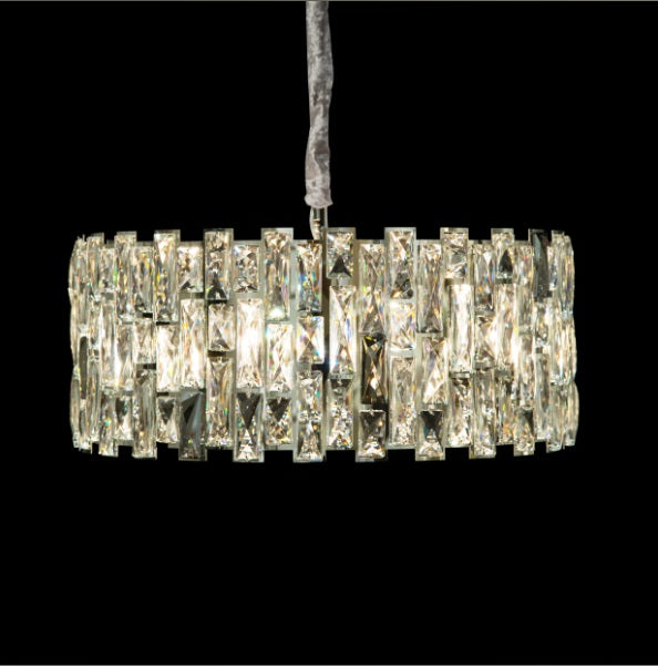 AICO Furniture Lighting Baguette 8 Light Chandelier in Clear