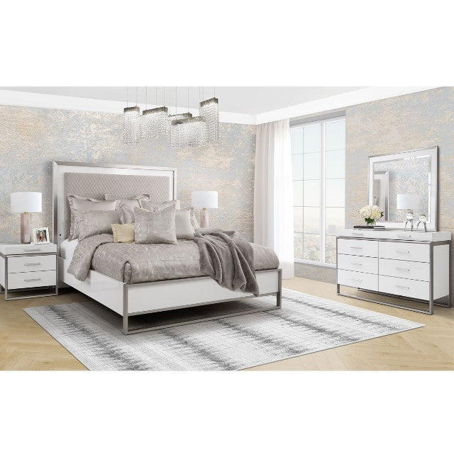 AICO Marquee Wall Mirror in Cloud White