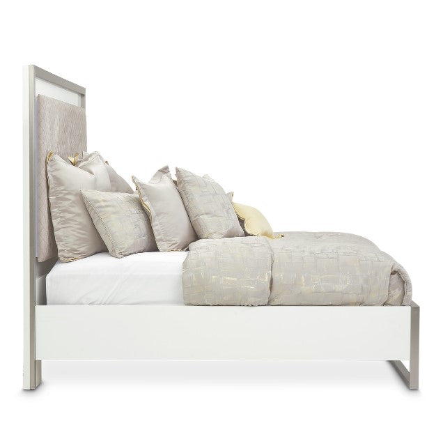 AICO Marquee Queen Panel Bed in Cloud White KI-MRQEQN-108
