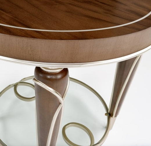 AICO Villa Cherie End Table in Hazelnut
