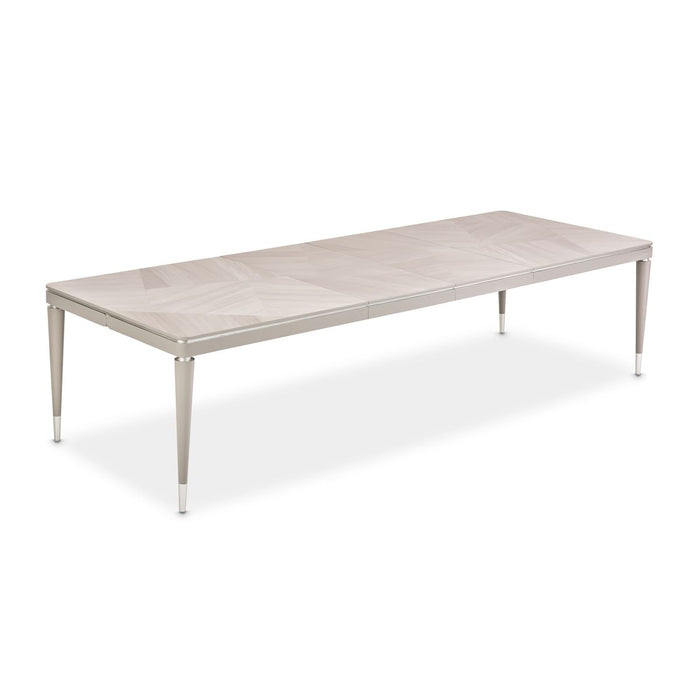AICO Lanterna Rectangular Dining Table in Silver Mist
