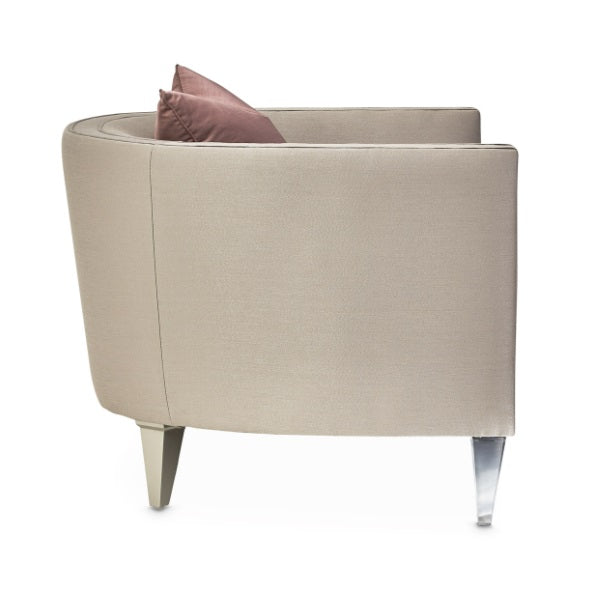 AICO Furniture Linea Matching Chair Metallic in Silver Mist