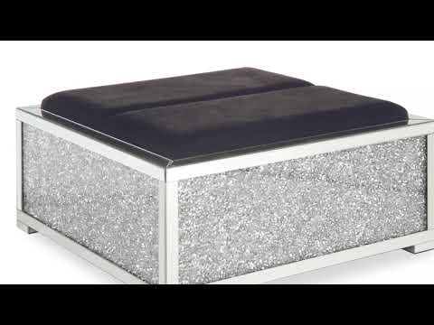 Acme Furniture Noralie Fabric Storage Ottoman AC00531 EXTERNAL_VIDEO 1