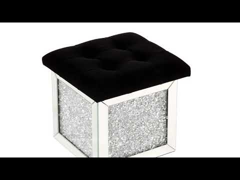 Acme Furniture Noralie Fabric Storage Ottoman AC00530 EXTERNAL_VIDEO 1