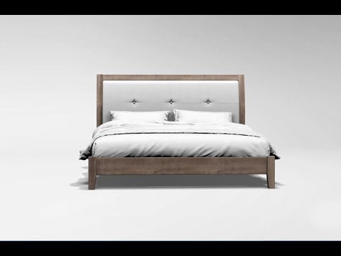 Furniture of America Enrico I California King Upholstered Platform Bed CM7068GY-CK-BED EXTERNAL_VIDEO 1