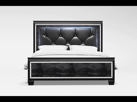 Furniture of America Bellanova California King Upholstered Panel Bed CM7979BK-CK-BED EXTERNAL_VIDEO 1