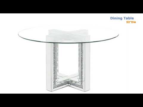 Acme Furniture Noralie Dining Table with Glass Top and Trestle Base DN00715 EXTERNAL_VIDEO 1