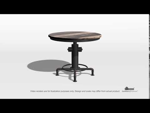 Furniture of America Round Foskey Counter Height Dining Table with Pedestal Base CM3367PT-TABLE EXTERNAL_VIDEO 1