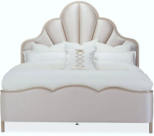 AICO Malibu Crest Queen Scalloped Panel Bed in Chardonnay image