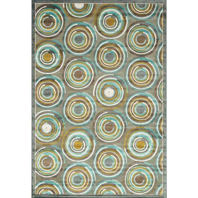 Atlas Rug Gray/ Aqua - BWO Furniture & Mattresses