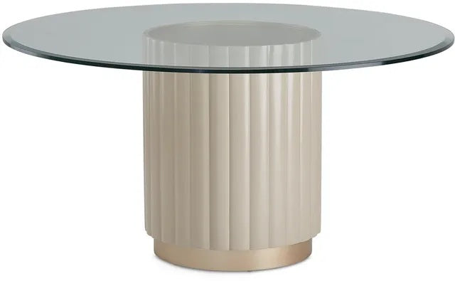 AICO Malibu Crest Round Dining Table in Chardonnay