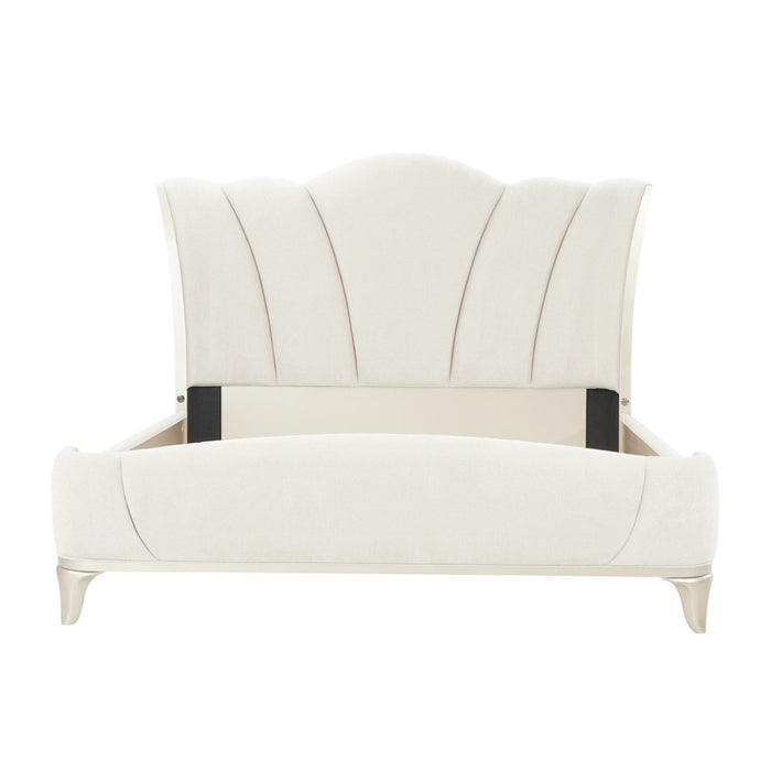 AICO Furniture La Marisia King Upholstered Platform Bed in Creamy Pearl image