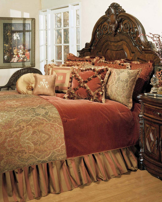 AICO Woodside Park 12-pc Queen Comforter Set in Spice